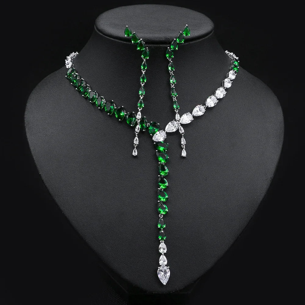 Luxury White Gold Filled Lab Emerald Diamond