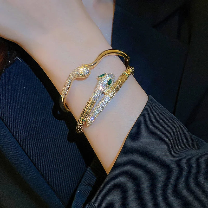 Exquisite Zircon Snake Bracelet for Women