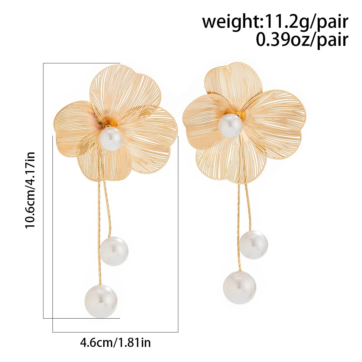 Romantic Flower Petal Long Tassel Drop