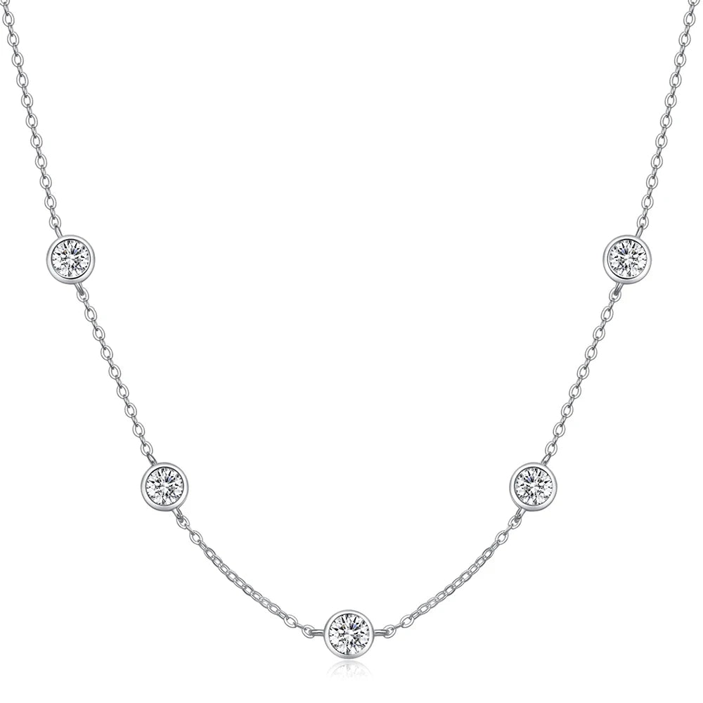 Moissanite Necklace Certified Original 18k Gold Plated