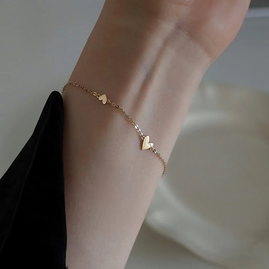 Tiny Hearts Cute Stacked Bracelet