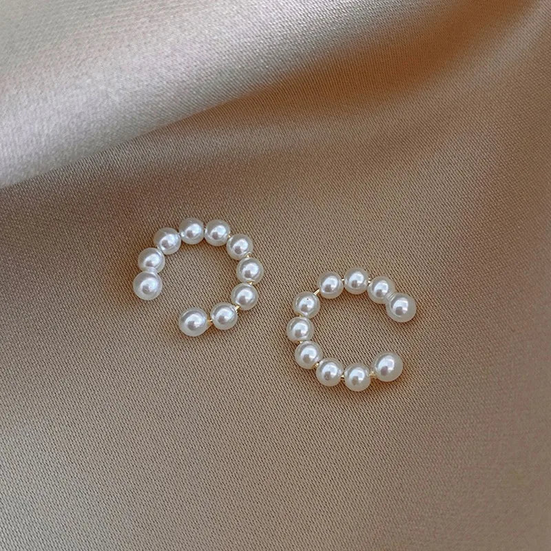 Pearl Ear Cuff Clip Earrings Non-Piercing