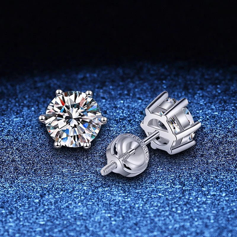 Earrings For Women Men Lab Diamond White Gold Plated