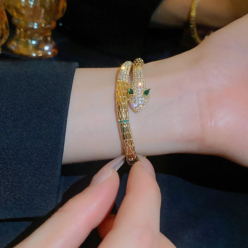 Exquisite Zircon Snake Bracelet for Women