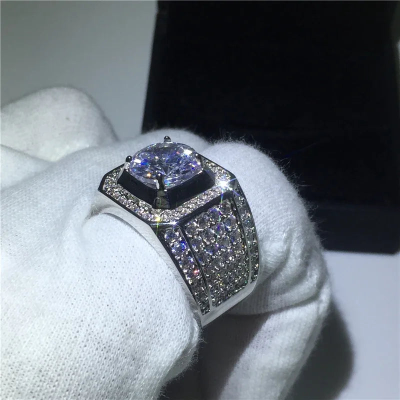 Lab Diamond Ring Silver Color Jewelry