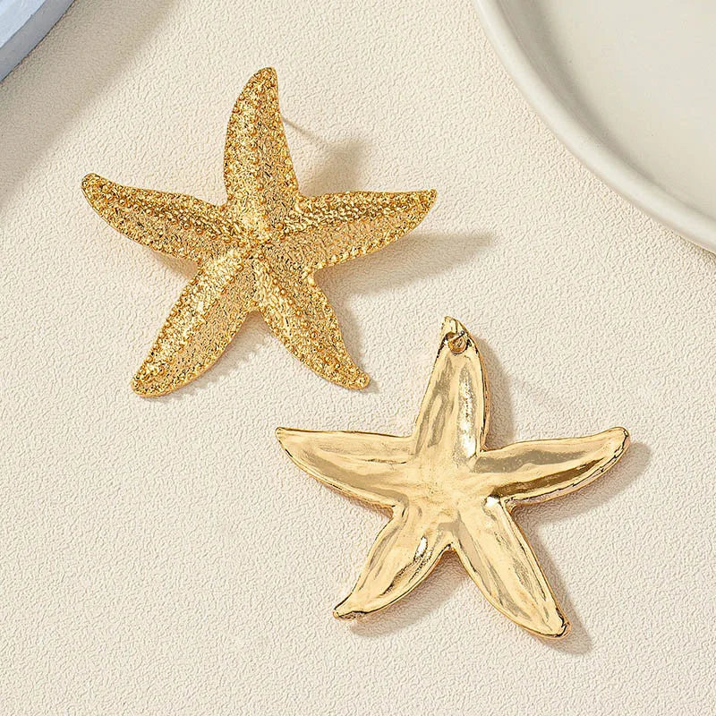 Exaggerated Boho Large Metal Starfish Stud