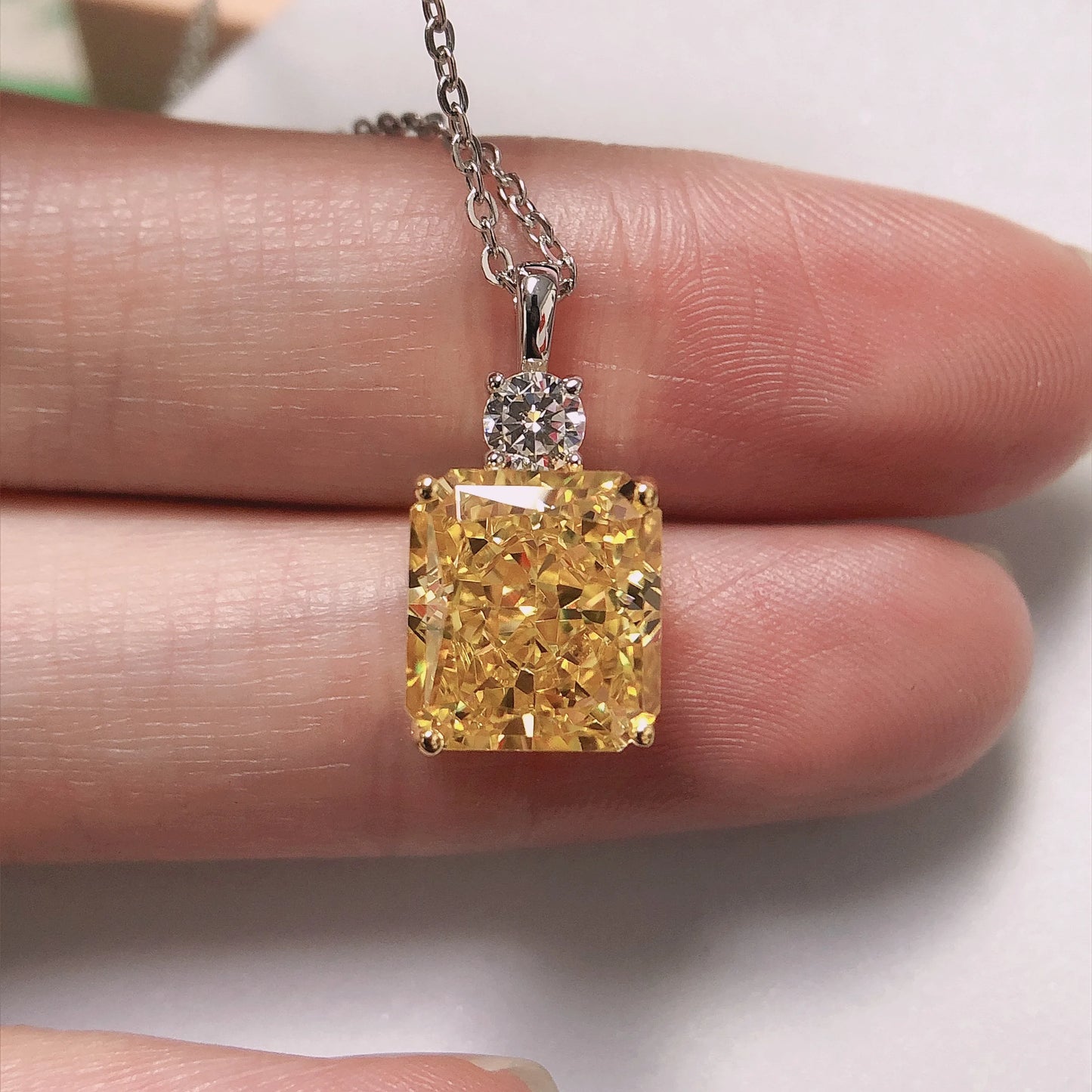 Radiant Cut Lab Diamond pendant